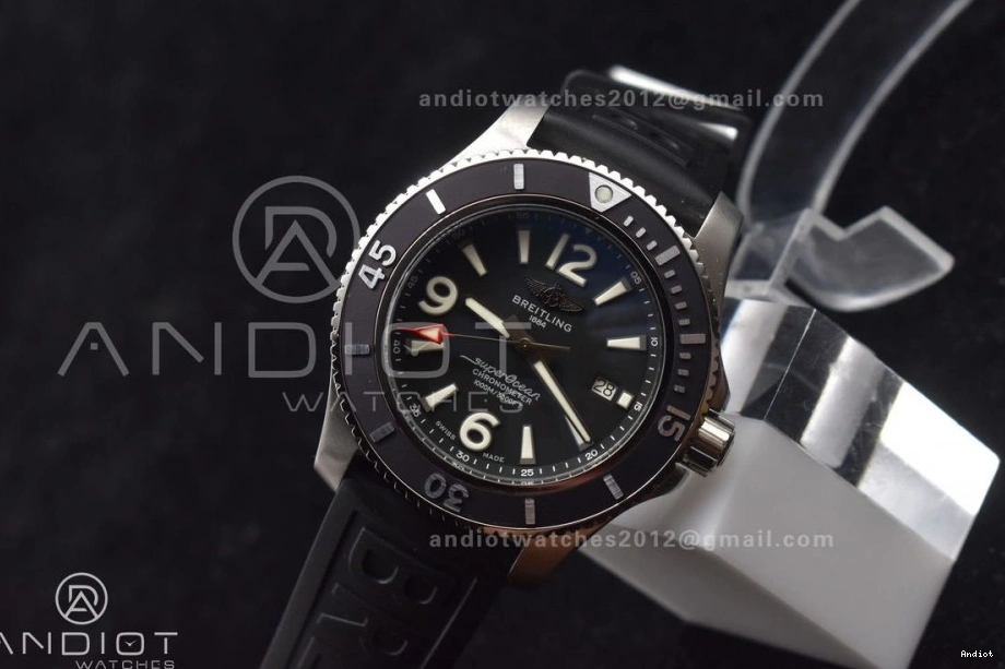 Black Best Rubber Black 1:1 On Strap Superocean Automatic 44 Edition Bezel Black A2824 Dial TF 0315